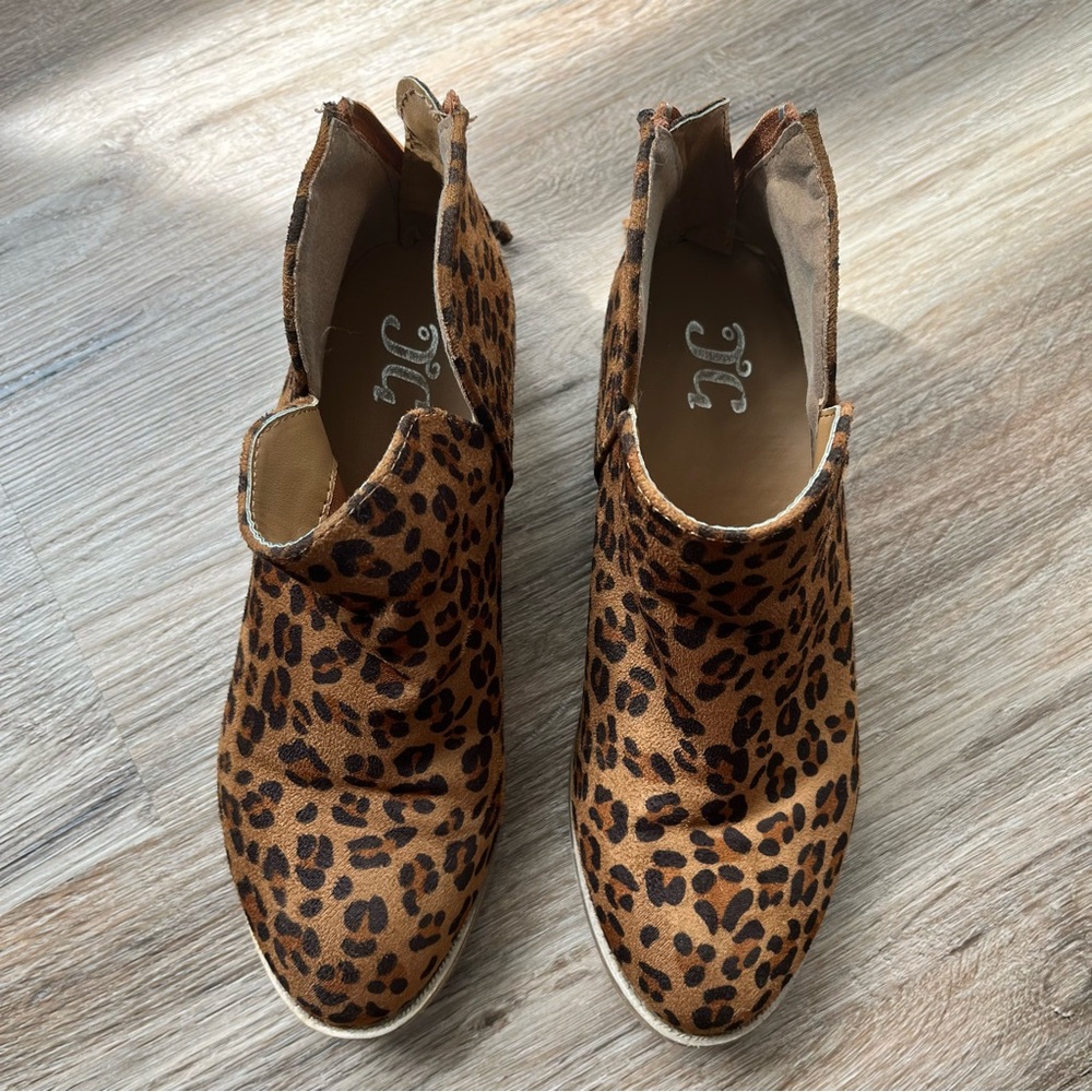 Leopard Print Ankle Boots